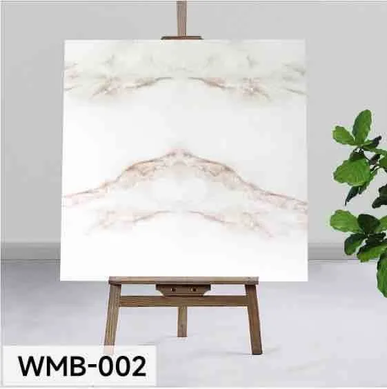 Samoljepljiva vodootporna pločica za zid i pod 60×60 cm — bijeli mramor sa smeđim žilama WMB-002