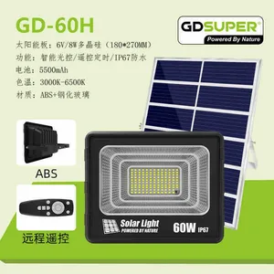 Solarni reflektor s panelom i daljinskim, IP67 — serija GD-H
