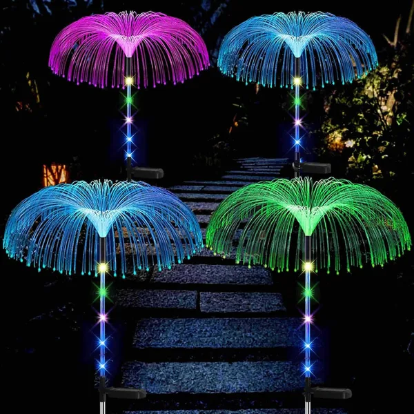 Solarne ubodne lampe meduze sa svjetlećim nitima, 7 boja, set od 2