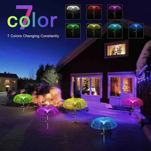 Solarne ubodne lampe meduze sa svjetlećim nitima, 7 boja, set od 2 (slika 3)