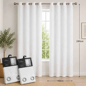 Bijela zavjesa od voala 140×240 cm — suptilni rombovi