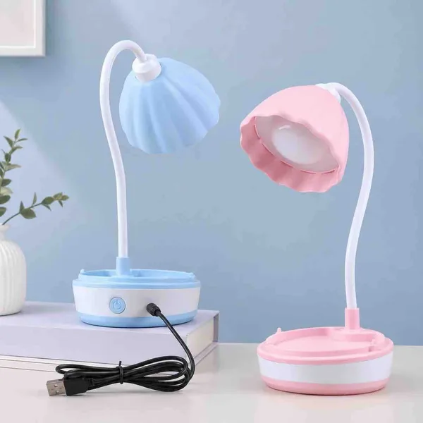 LED stona lampa s cvjetnim abažurom i držačem za mobitel