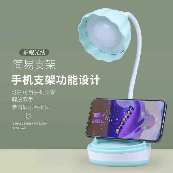 LED stona lampa s cvjetnim abažurom i držačem za mobitel (slika 2)