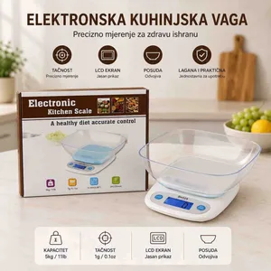 Elektronska kuhinjska vaga s posudom, do 5 kg SH125