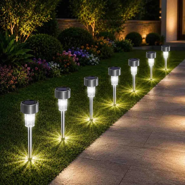Solarna ubodna lampa od nehrđajućeg čelika, bijelo svjetlo, 36 cm