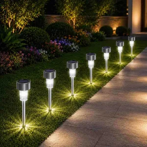 Solarna ubodna lampa od nehrđajućeg čelika, bijelo svjetlo, 36 cm