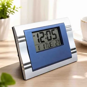 Digitalni stoni sat s kalendarom i temperaturom, plavi, 6605