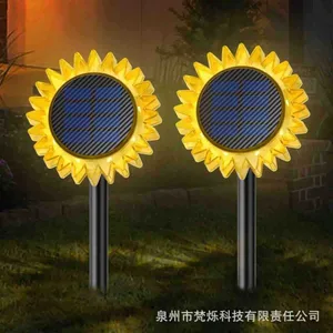 Solarna lampa za zid ili travnjak — u obliku suncokreta (slika 2)
