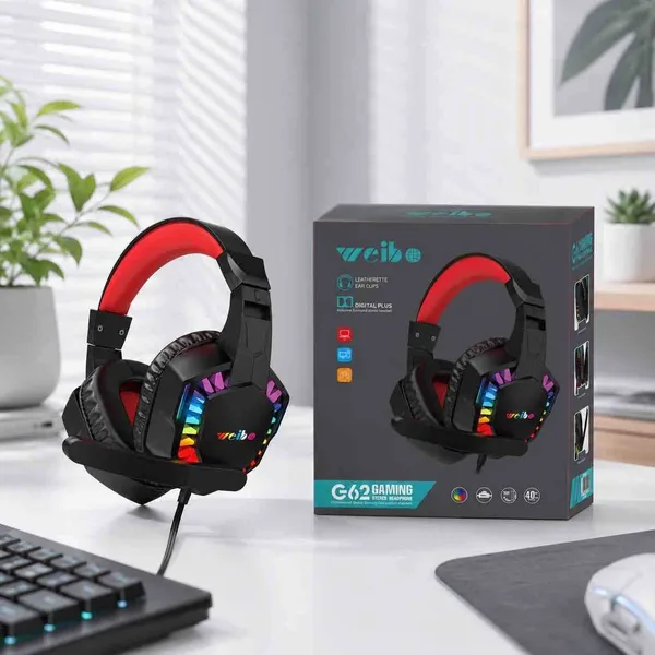 Gejmerske slušalice s mikrofonom i RGB svjetlom G62