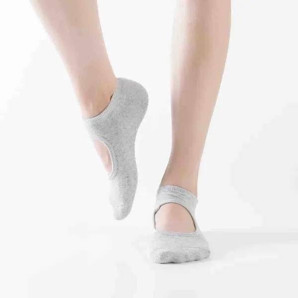 Protuklizne čarape za jogu i pilates s otvorenim gornjim dijelom (slika 2)