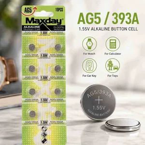 Alkalne dugmaste baterije AG5, AG10 i AG13, kartica od 10