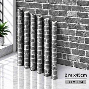 Samoljepljiva tapeta širine 45 cm — siva cigla YTM-024