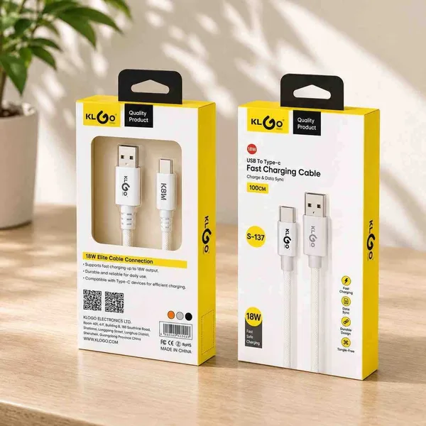 USB-C kabl za brzo punjenje KLGO S-137, 18 W, 1 m