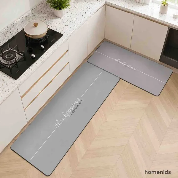 Set prostirki za kuhinju 40×60 i 40×120 cm — svijetlosiva s natpisom