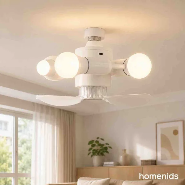 Ventilator s 3 LED sijalice za grlo E27