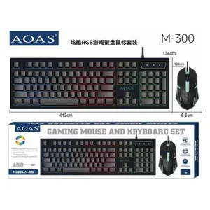 Gejmerski komplet tastatura i miš s RGB svjetlom AOAS M-300 (slika 2)