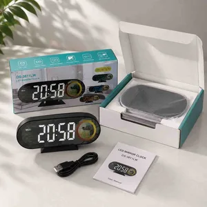 Digitalni LED sat s ogledalom i noćnim svjetlom, DS3827LW (slika 2)