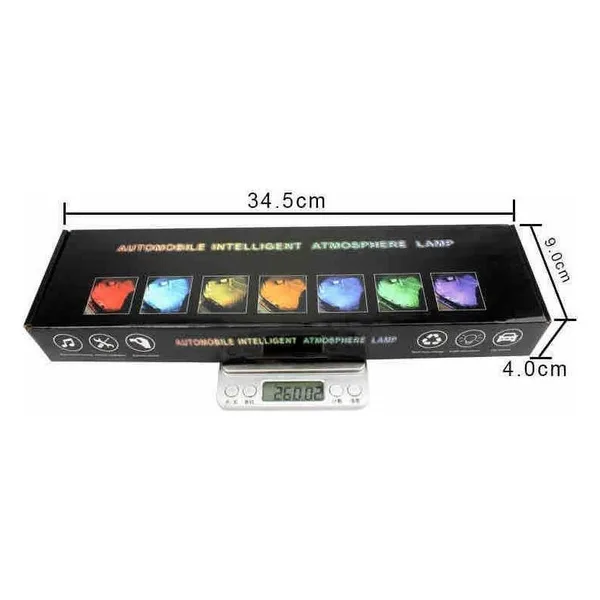 LED ambijentalno svjetlo za unutrašnjost auta, 4 trake s daljinskim (slika 2)