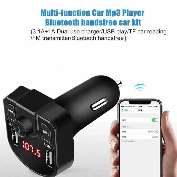 FM transmiter za auto s Bluetoothom i 2 USB punjača, M-9 (slika 3)
