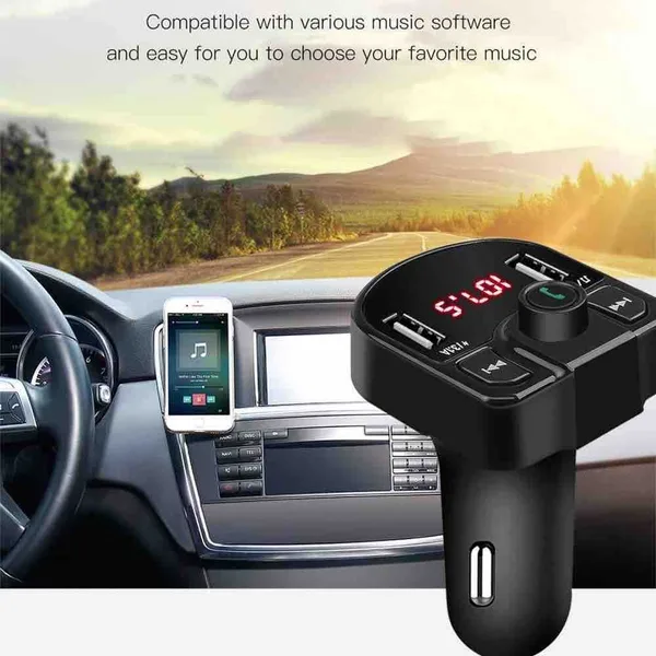 FM transmiter za auto s Bluetoothom i 2 USB punjača, M-9 (slika 4)