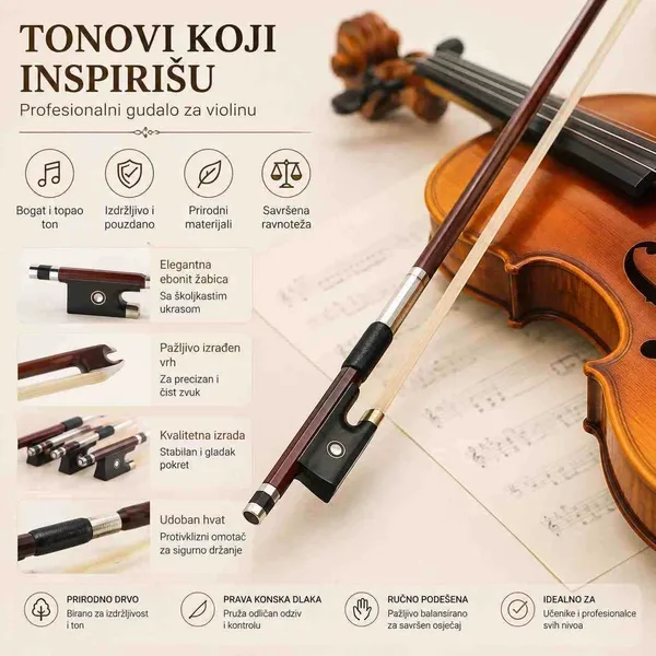 Gudalo za violinu, drvo i konjska dlaka
