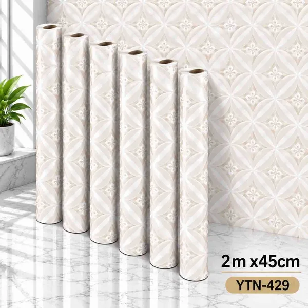 Samoljepljiva tapeta širine 45 cm — bež dijamantni uzorak YTN-429