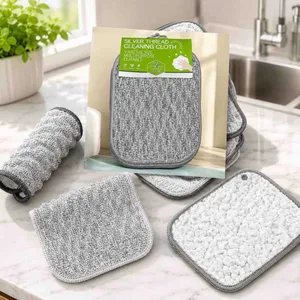 Dvostrane krpe sa srebrnom niti 18×15 cm, set od 3