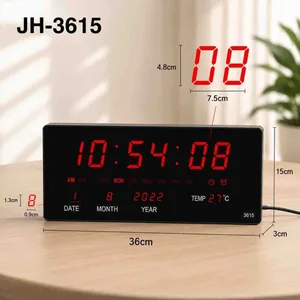 Veliki digitalni LED sat s datumom i temperaturom, 36 × 15 cm, JH-3615