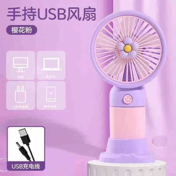 Ručni USB ventilator s cvjetićem i držačem za mobitel 139-B3 (slika 3)