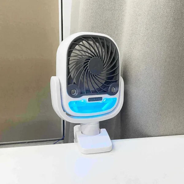 Ventilator sa štipaljkom i raspršivanjem vodene maglice, USB (slika 2)