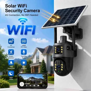 Solarna sigurnosna kamera s dvije leće i solarnim panelom
