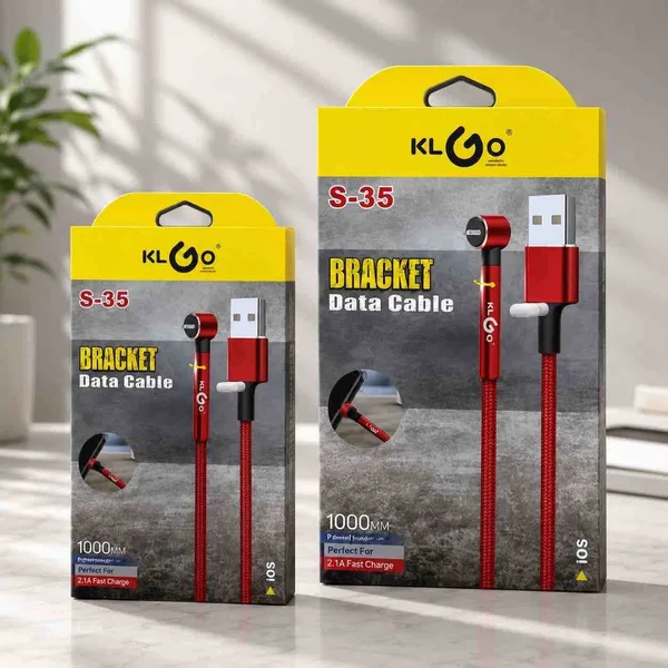 Kabl za iOS mobitele s kutnim priključkom KLGO S-35, 1 m