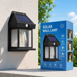 Solarna zidna lampa fenjer sa senzorom pokreta KT-885-1