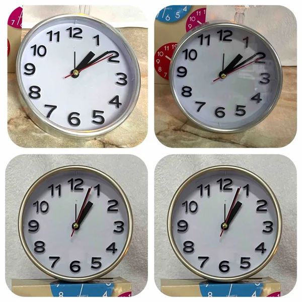 Okrugli stoni sat s metalnim rubom, 9,8 ili 13 cm — 13 cm, Srebrna (slika 6)