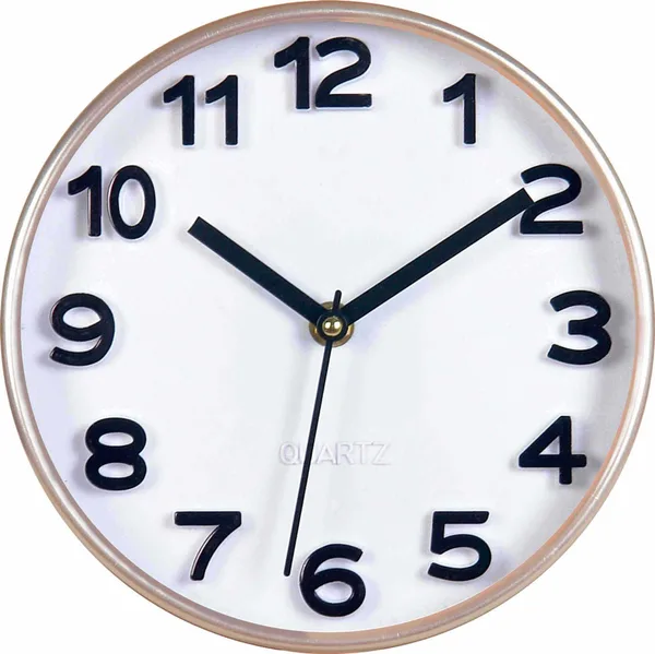 Okrugli stoni sat s metalnim rubom, 9,8 ili 13 cm — 9,8 cm, Srebrna (slika 3)