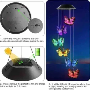 Solarna viseća lampa zvonce koja mijenja boje — s leptirima (slika 2)