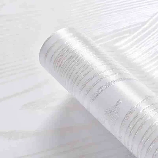 Samoljepljiva tapeta 45 cm × 2 m — bijelo drvo (slika 3)