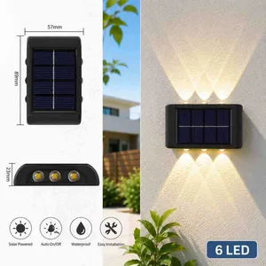 Solarne zidne lampe sa 6 LED, svjetlo gore i dolje, set od 2