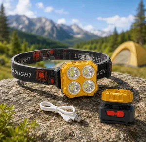 Punjiva čeona lampa s 4 LED i USB kablom 208-4