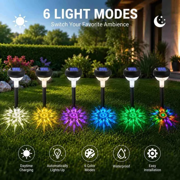 Solarna ubodna lampa za baštu koja mijenja boje, 1 komad