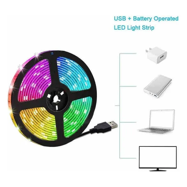 RGB LED traka za TV 3 m, USB 5 V, s daljinskim (slika 2)
