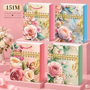 Poklon kese, 12 komada — ruže — M 26×32×10 cm, Krem (slika 2)