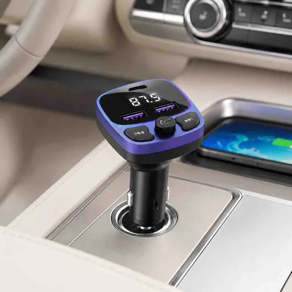 FM transmiter za auto s Bluetoothom, ljubičasti, C47