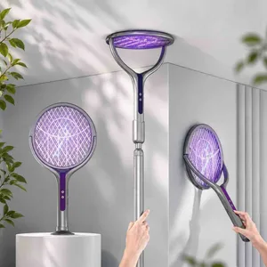 Električni reket za komarce s produžnom drškom do 106 cm