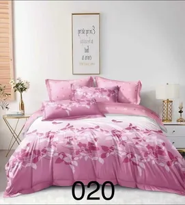 Posteljina pamuk-poliester bračna — roze cvjetni vijenac