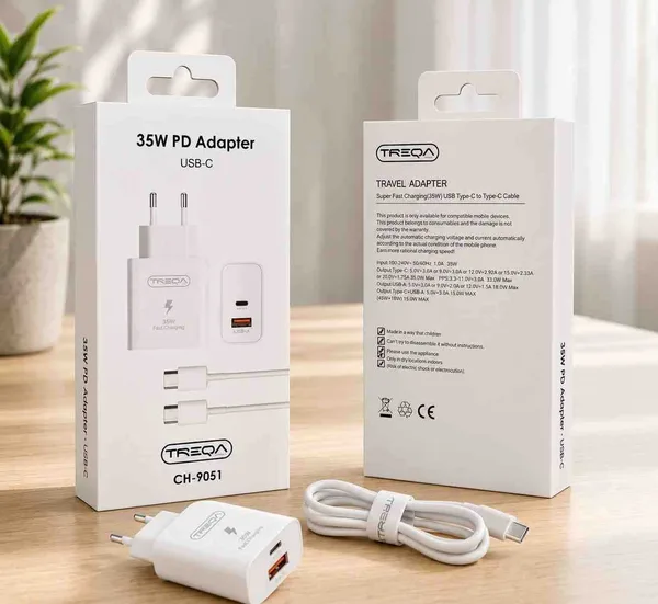 Brzi punjač TREQA CH-9051 35 W PD (USB-C + USB) s kablom