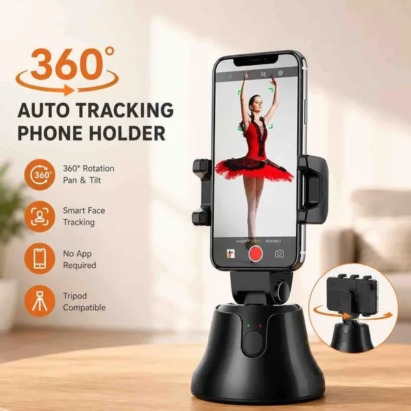 Stalak za mobitel s automatskim praćenjem lica 360°, bez aplikacije