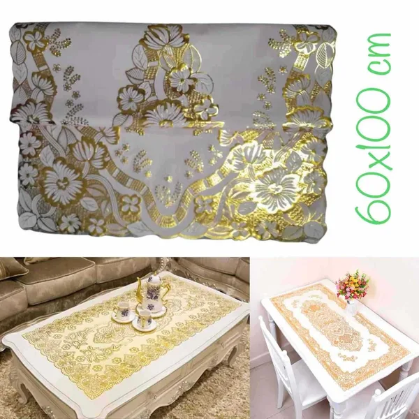Zlatni podmetači 60×100 cm, set od 12 — zlatni pravougaoni 60×100