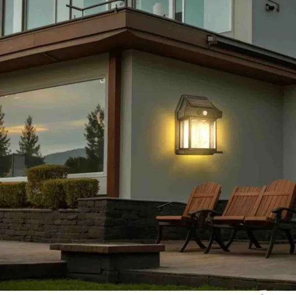 Solarna zidna lampa fenjer sa senzorom pokreta JF-888 (slika 4)