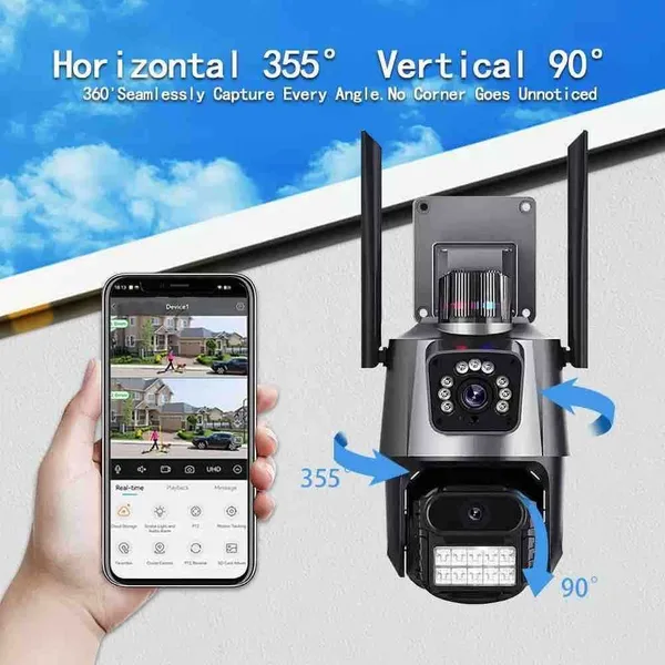 WiFi kamera s dvije leće V380 Pro, okretna 355° (slika 4)